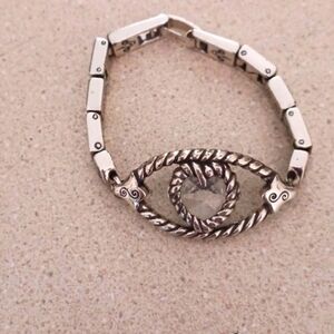 Brighton Crystal Heart Silver Link Bracelet